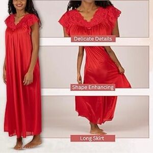 Vintage red lace maxi slip dress #vintage